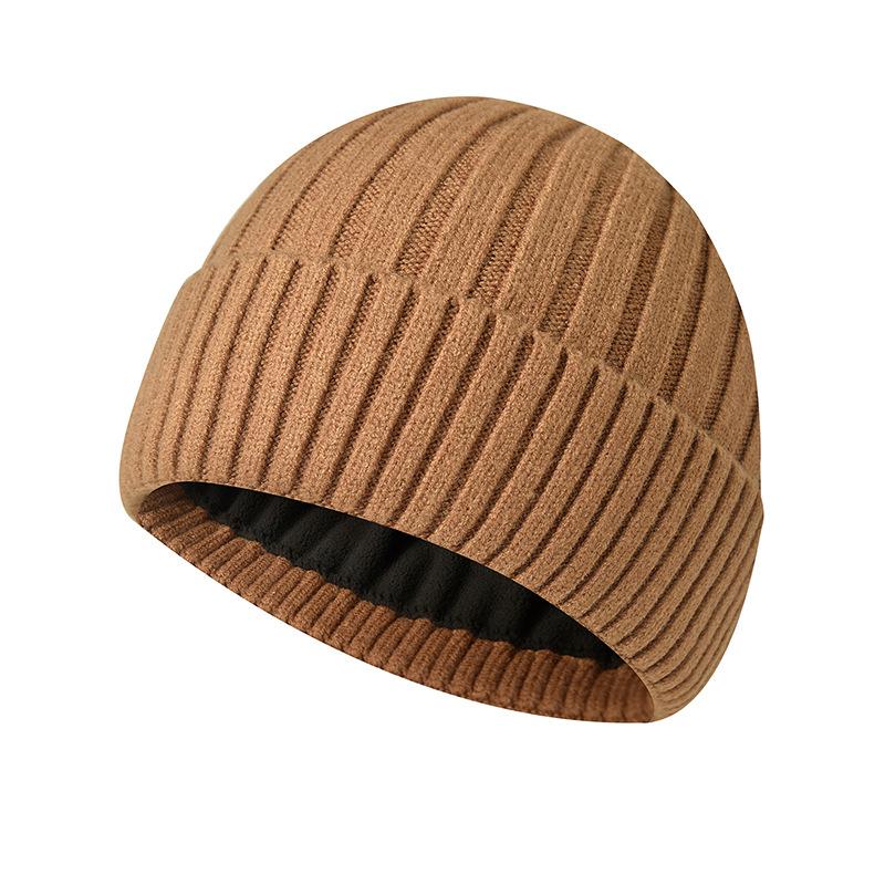 Men's Fleece-Lined Knit Beanie - Thickened Thermal Winter Hat for Extreme Cold Weather