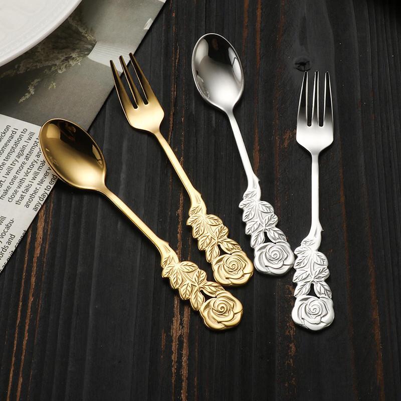 Abay 304 Stainless Steel Rose Fruit Forks