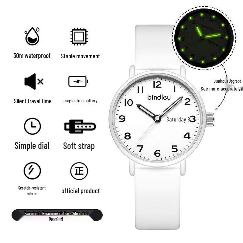 2025 Student Silent Quartz Waterproof Watch - Unisex for Middle/High School