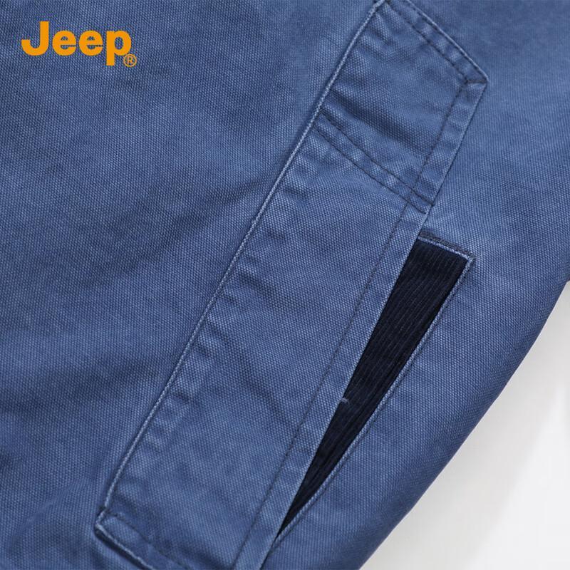 Jeep Men's Contrast Collar Cotton Casual Jacket