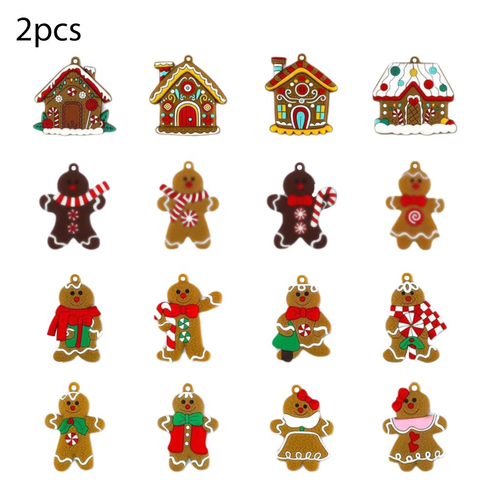 16/32pcs Christmas Wooden Pendants Gingerbread Man Xmas Tree Hanging Ornaments Home Party Christmas Decor Navidad New Year Gifts