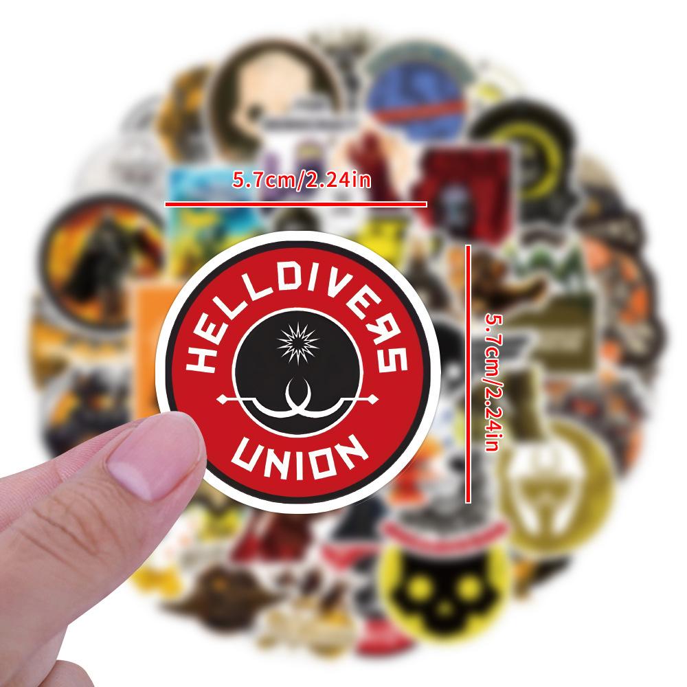 55 Neue Helldivers Spiel Graffiti Aufkleber Dekorieren Notizbuch Koffer Aufkleber