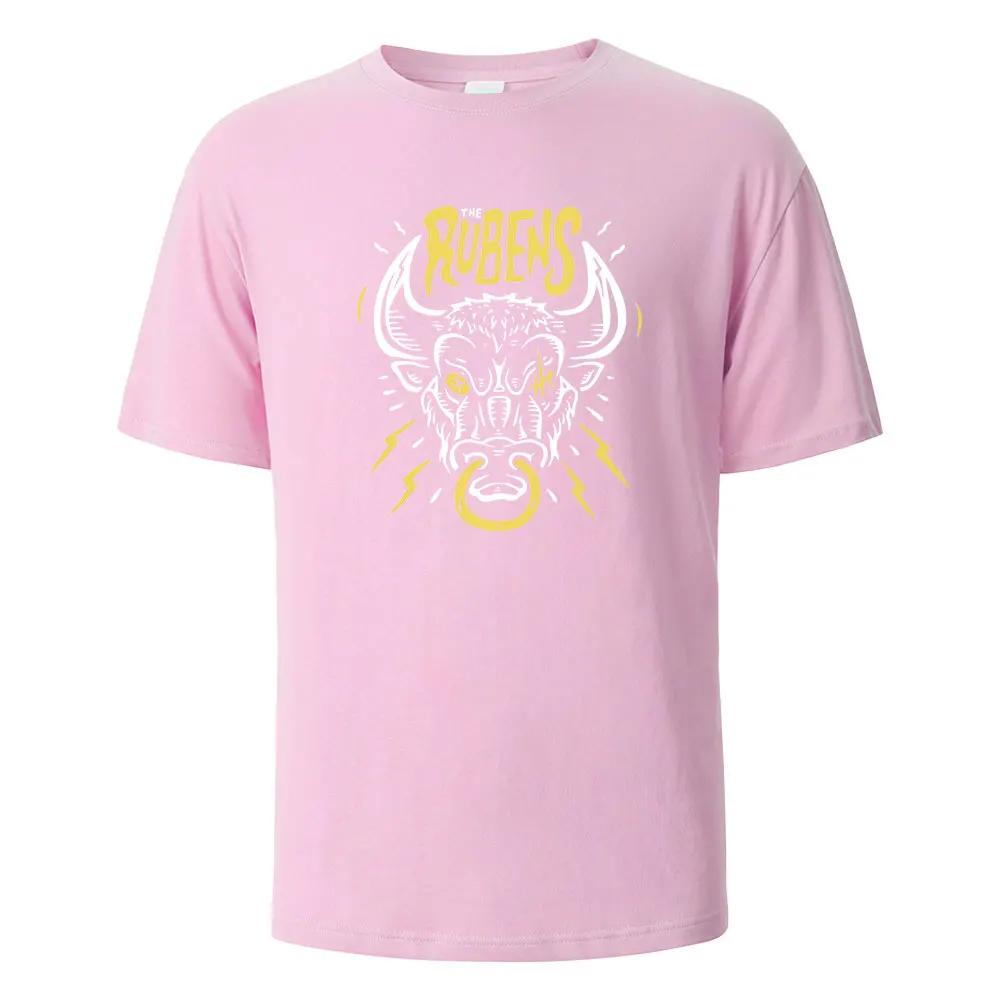 The Rubens Streetwear Basic Funny T-Shirt For Men Fashion Casual Loose Cotton Clothing Crewneck Breathable Tshirt Hip Hop Tees