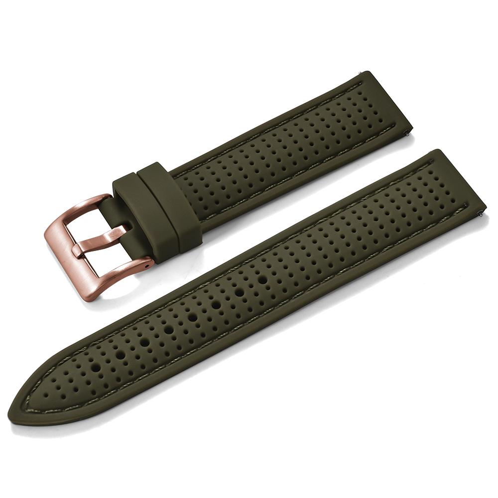 Quick Release Sport Silicone Watch Band - Breathable Waterproof Soft Rubber Strap Universal Fit 18mm 20mm 22mm For Men Women