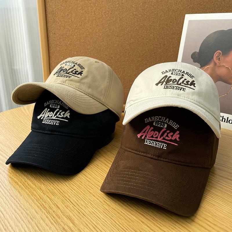 Wide Brim Embroidered Letter Baseball Cap Children Retro Versatile Face Small Couple Sports Cap