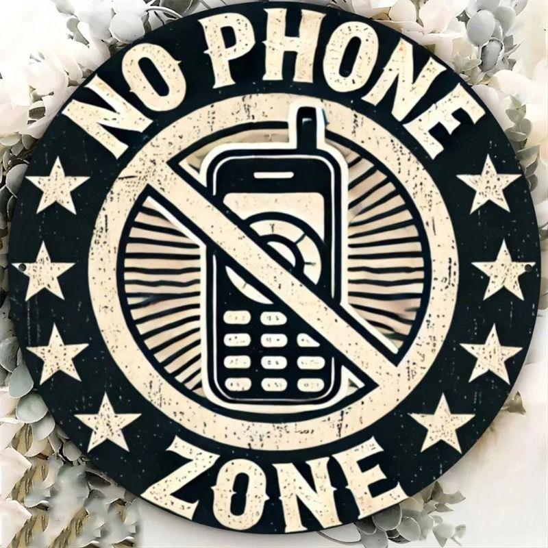 Round Metal Tin Sign Wall Art Home Living Room Office Cafe Decor 20x20cm