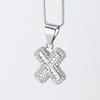 Cross Pendant with Micro Pave Cubic Zirconia - 26 Letter Options for DIY Jewelry Accessories
