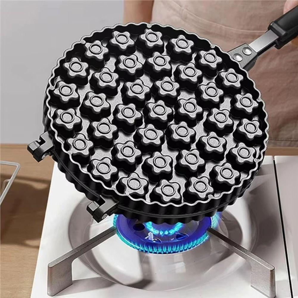 19/37 Holes Plum Blossom Cake Mold Long Handle Egg Waffler Iron  Baking Accessories