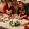 Christmas Candle Rings Wreath Artificial Holiday Table Centerpieces Christmas Wreath Candle Holder For Kitchen Cabinet Window
