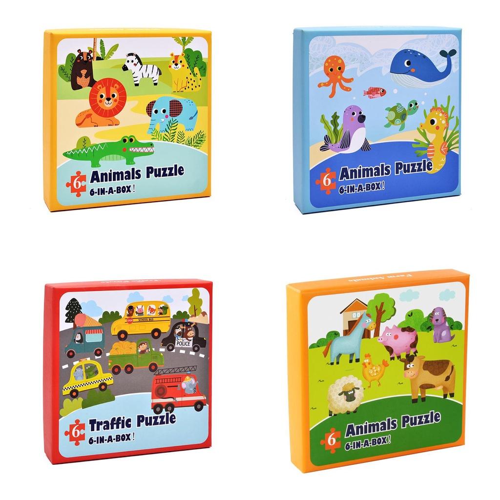 Wooden Puzzle Set Farm Forest Ocean Traffic Themes