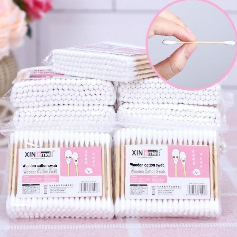 Xinlemei 80-100 Pcs Double-Ended Cotton Swabs for Makeup, Beauty, Lipstick, Hygiene, and Disinfection.