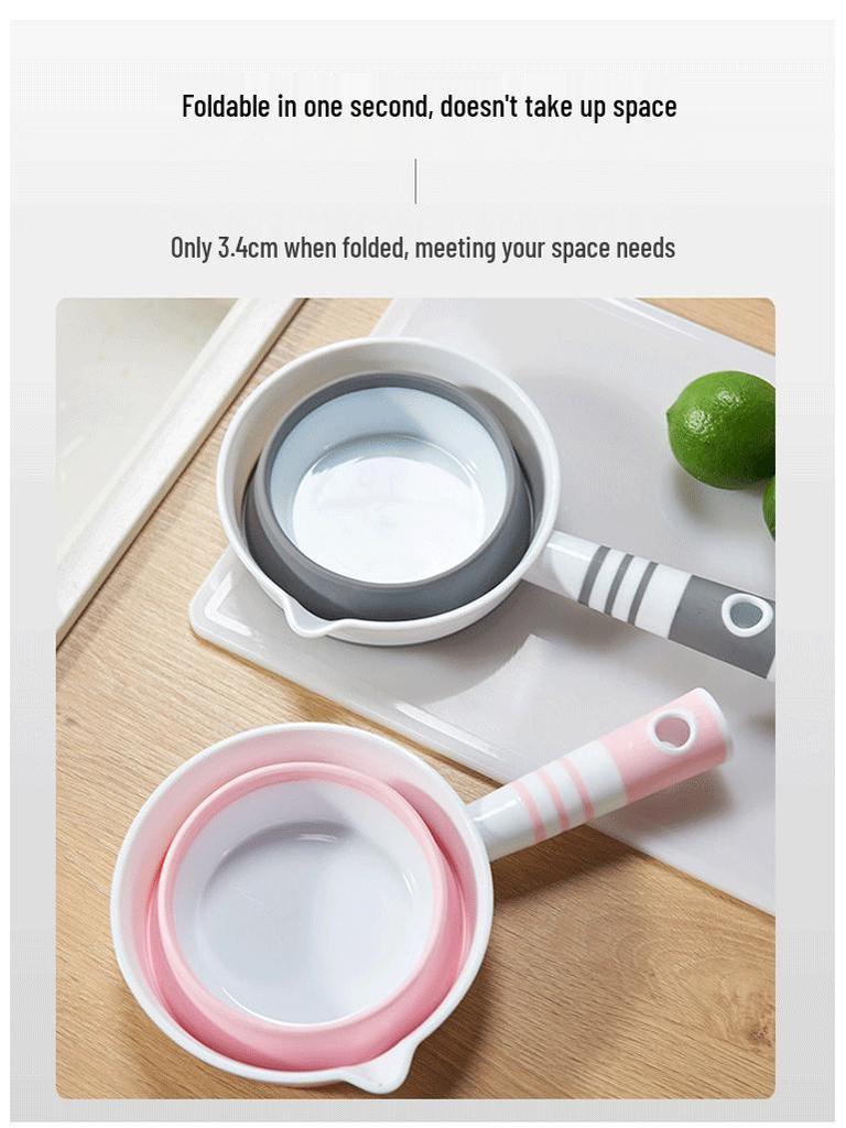 Portable Folding Water Ladle and Scoop - Multi-Use Long Handle for Kitchen and Bath