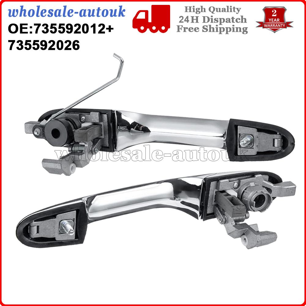 L+ R Side Outer Door Handle Fit For Fiat 500 595 695 07-16 735592026 735592012