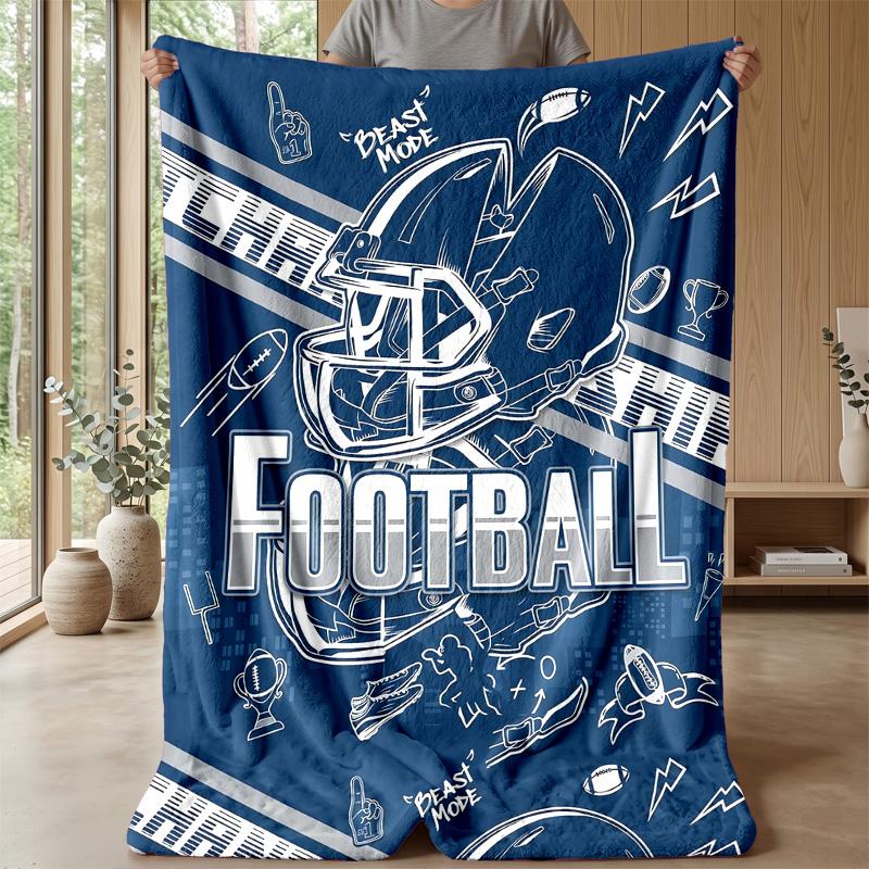 Football Helmets and Gear Theme blanket Lightweight Warm Flannel Blanket Decorative Throw Blanket for Home Decoration