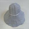 Japan and Korea Folding Simple Black and White Striped Large Brim Sunshade Sunscreen Windproof Women's Summer Versatile Quick-drying Basin Hat Fl