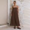 European and American Summer Models, Pit Strips, Solid Color, Casual Fashion, Rubber Band Suspenders, Medium and Long Dresses 93