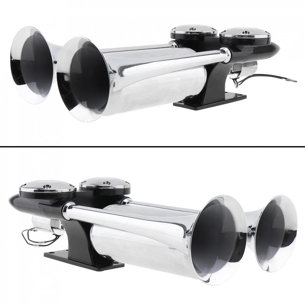 1pcs 12-24 V 100-115 DBs Super Strong Noisy Air Compressor Dual Trumpet Air Horn Suitable for Car Truck Boat Train Vehicle