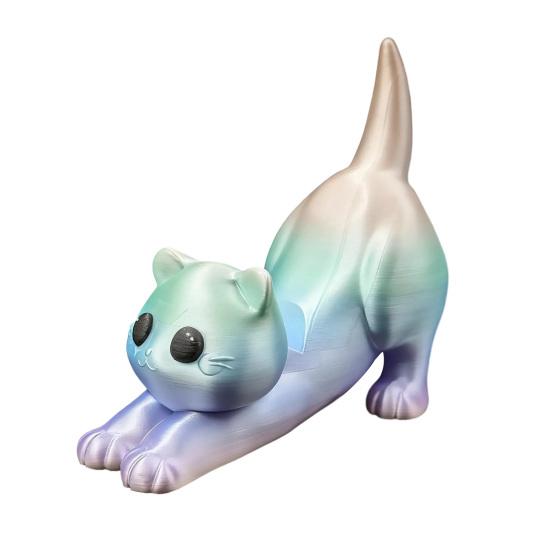 Niedlicher Katzen Handyhalter Multifunktionaler Desktop-Halter für Mobiltelefone Dekorativer PLA-Kunststoffständer für Streaming und Videoanrufe