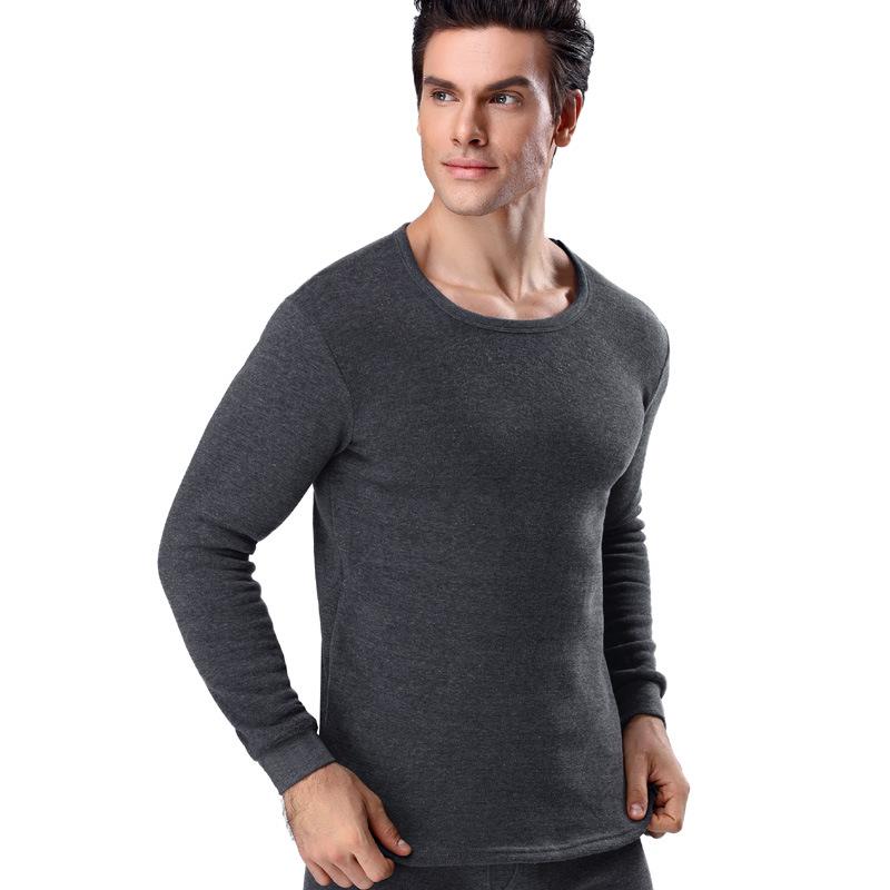 Herren Fleecegefüttertes Einfarbiges Warmes Unterwäscheset für Herbst und Winter