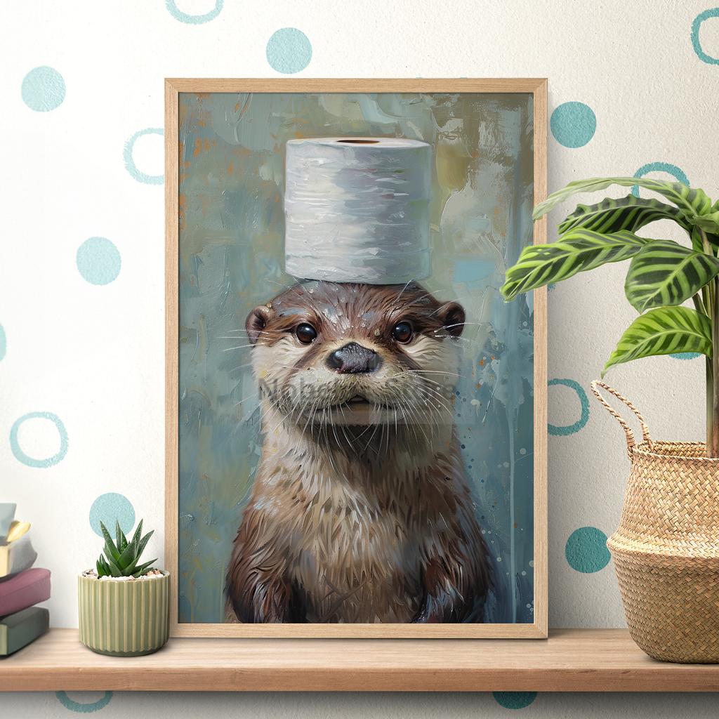 Bathroom Toilet Paper Animal Posters Funny Animals Portrait Prints Canvas Painting Wall Art Pictures Home Bathroom Decoration