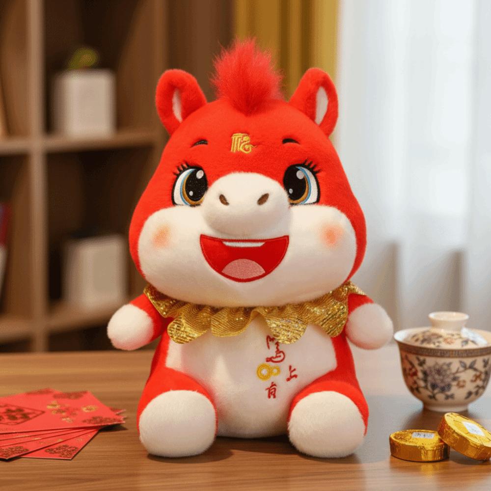 Good Luck Horse Plush Doll Mascot Dolls Zodiac Pony Figurine Funny Stuffed Horse Toy  Year of Horse
