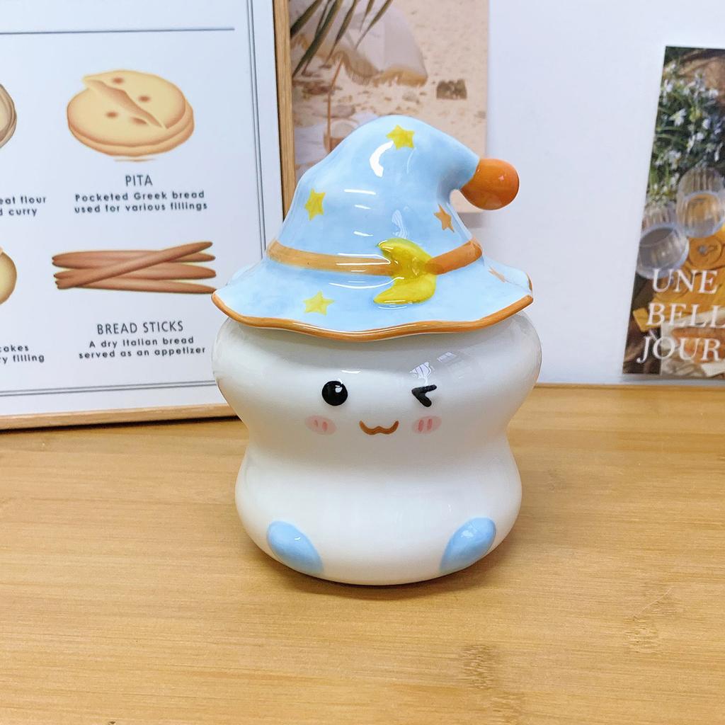 Ghost Mug with Lid Strange Cup Ceramic Gift for Girls Birthday Gift Children's Hand Gift Water Cup