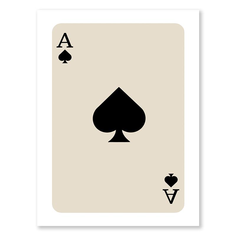 Multi Colour Fashion Retro Wall Art Ace of Spades Love Canvas Painting Pink Orange Yellow Black Green Blue Purple Bedroom Poster