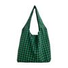 Retro Plaid Design Women Canvas Shoulder Bags Large Capacity Ladies Vest Bag Handbags Lightweight Versatile Female Shopping Tote