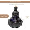 Buddha Statue Water Fountain for Living Room Home Decor Decoration Table Top Indoor Outdoor Gift Gifting Items, 14 Inches / 35cm (14inches, Black)