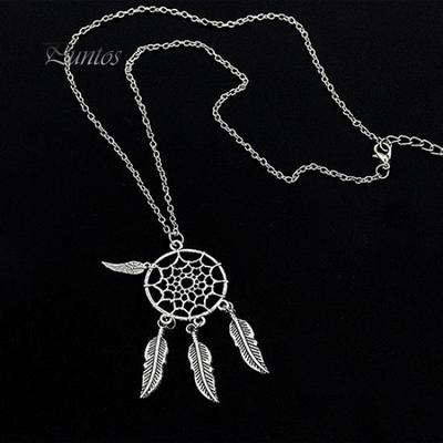 Kadın Etnik Retro Dream Catcher Tüy Zincir Kolye
