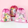 1/6/12Pcs Unicorn Drawstring Bag Kids Girls Unicorn Birthday Party Favors Supplies Candy Gift Packaging School Storage Backpacks