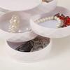 Rotatable Jewelry Organizer Box Earring Holder ABS+Acrylic Storage Tray