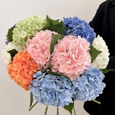 1Pcs Artificial Hydrangea Flowers Real Touch Artificial Hydrangea Branches Decoration Wedding Bouquet Flower Arrangement