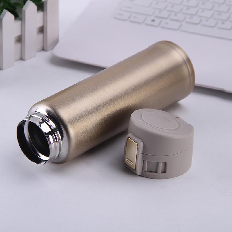 New Stainless Steel Bounce Cover Thermos Cup Outdoor Portable Car Gift Water Cup Fashion Business Straight Cup