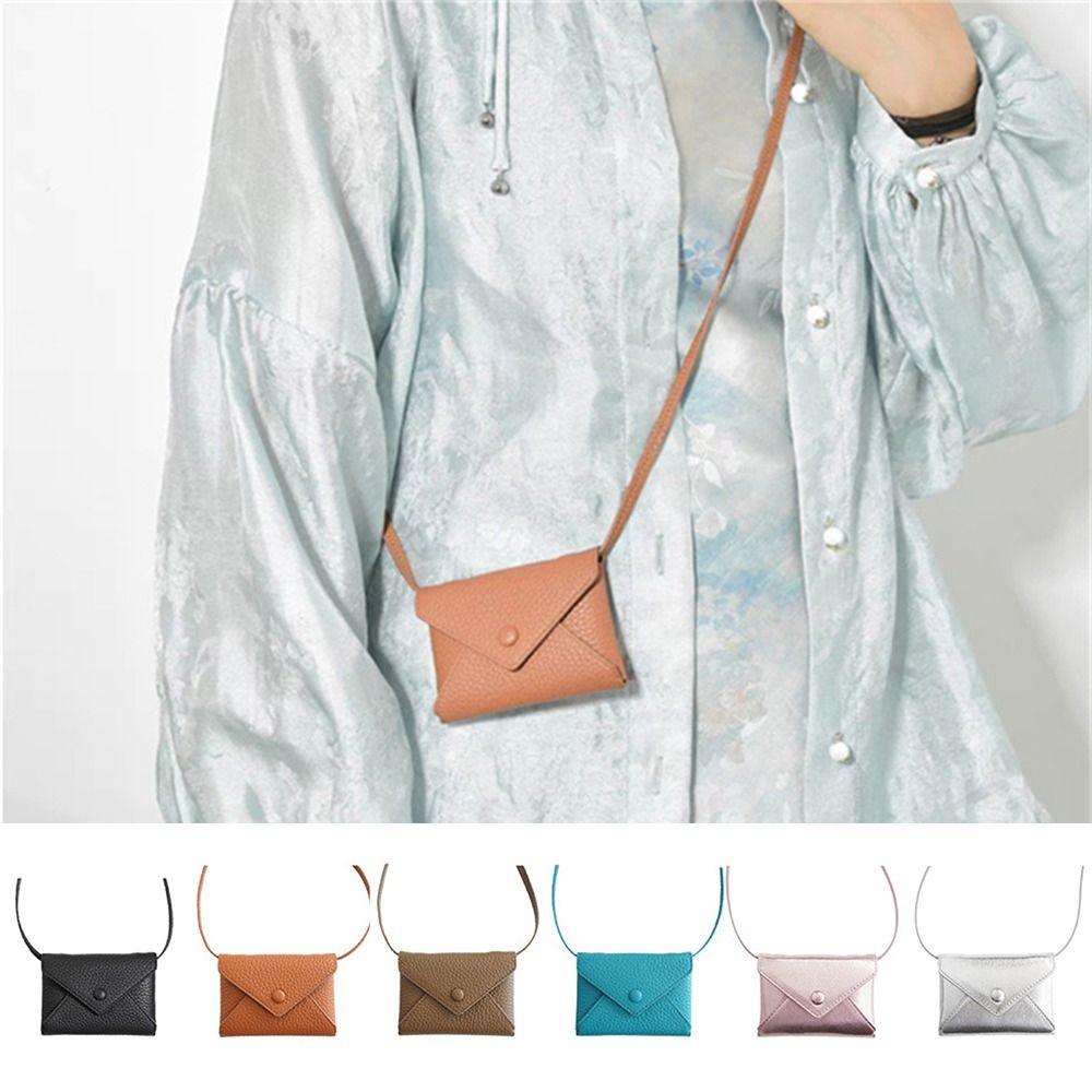 New PU Leather Shoulder Bag Solid Color Durable Waist Bag Multifunctional Mini Bag