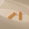 Gold Plated Watch Chain Link Drop Earrings
