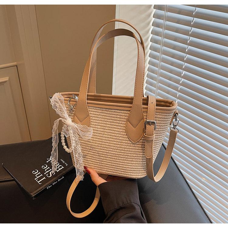 

Woven bag women s large-capacity new trendy seaside vacation shoulder bag hand bag crossbody straw bag хаки