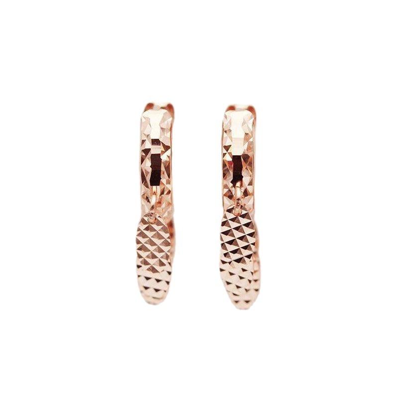 Purple Gold-Plated Rose Gold Willow Leaf Square Earrings, Simple Temperament Design Earrings, Colored Gold Ear Buckles