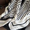 90cm Foulard Imprime En Soie De Mûrier Pour Femmes Retro, Mode Serge, Chale Decoratif, Protection solaire