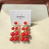 Sweet Retro Cherry Earrings Female Fresh Summer Theme Fruit Design Dangling Drop Earrings Girls Versatile Fashion Accessories