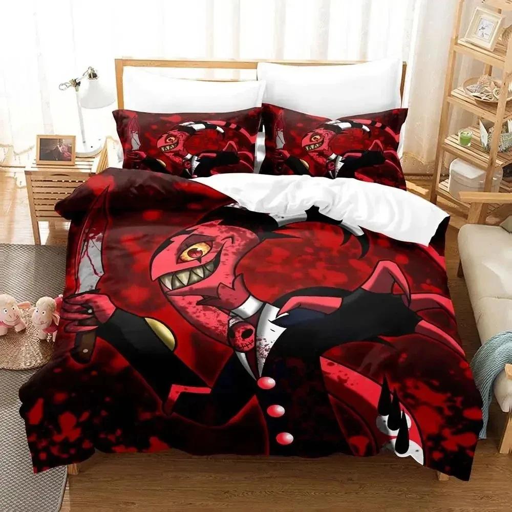 Anime Helluva Blitzo Boss Bedding Set Duvet Cover Bed Set Quilt Cover Pillowcase Comforter King Queen Size Boys Adult