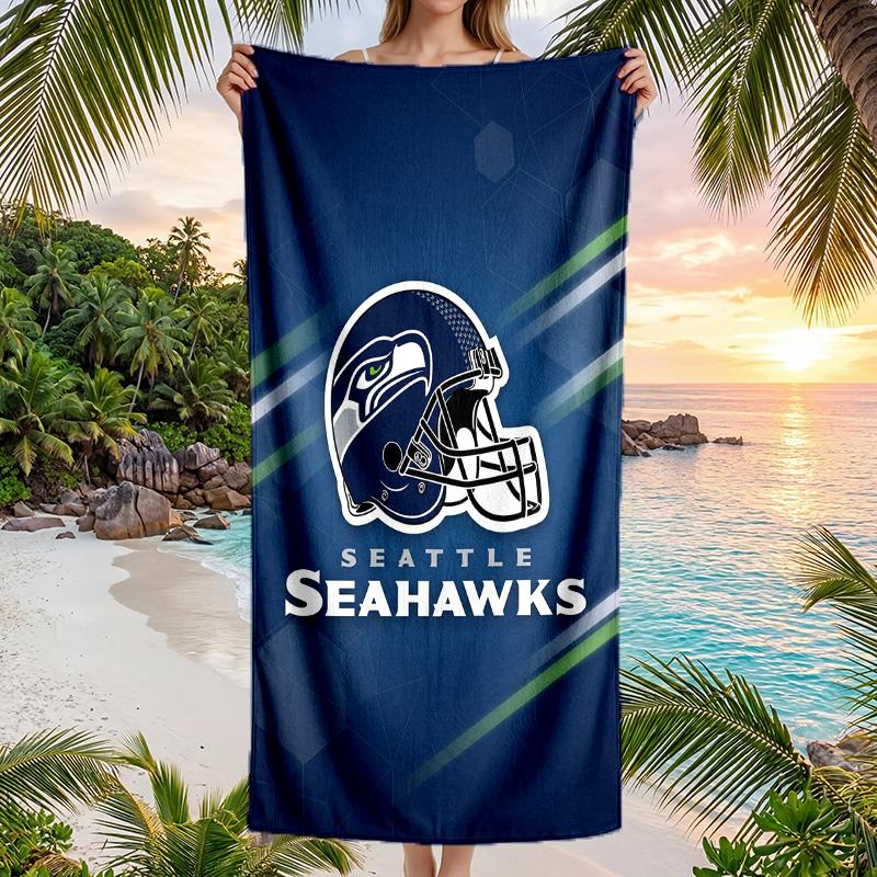 Seattle Seahawks Fashion Beach Towel Portable Soft Quick Dry Towel For Swimming Camping Holiday Use