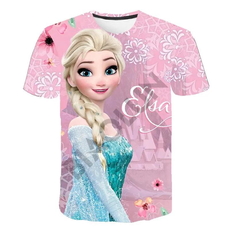 

Disney Frozen Эльза Принцесса Анна Принцесса 3D Печатная Футболка для Девочек Снежная Королева Дети Мечта Красивые Летние Топы Индивидуальные Футболки 130