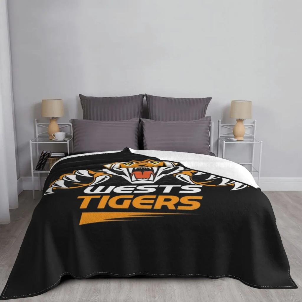 "New-Wests-Tigers-01-Icon Throw Blanket Furry Blankets decorative blanket furry