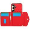 For Samsung Galaxy S24 Case Card Holders RFID Blocking PU Leather+TPU Phone Cover with Shoulder Strap