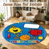Round Rug Custom NameMr. Men & Little Miss Pattern Non Slip Carpet Home Floor Decor