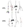 4Pcs Bowknot Star Pendant Phone Charm Hangings Rope Sweet Phone Chain Strap Bag Decoration Lanyard Keychain Accessory