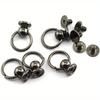 10pcs 8x6mm Screwback Round Head Rivet with Pull Ring Metal Handmade DIY Accessory Nail Heads Stud Leather Craft Screw Rivets