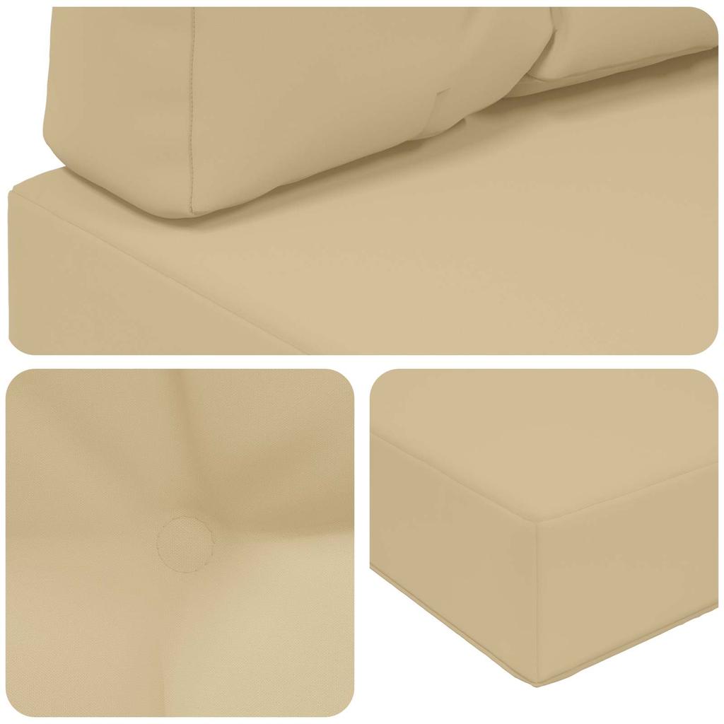Outdoor Sofa Cushions 2 Pcs Beige Polyester