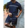 Summer Men's Casual Fashion Simple Trend Short-sleeved T-shirt Shorts Set Breathable and Versatile